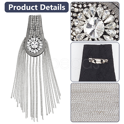 Fashion Iron Chain Tassel Epaulettes AJEW-WH0419-16P-1