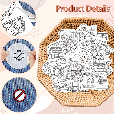 4 Sheets 11.6x8.2 Inch Stick and Stitch Embroidery Patterns DIY-WH0455-198-1