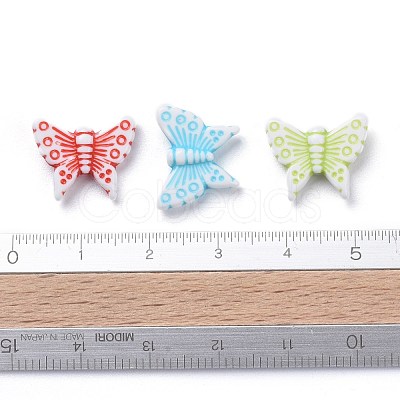 Mixed Color Craft Style Acrylic Butterfly Beads X-MACR-R491-M8-1