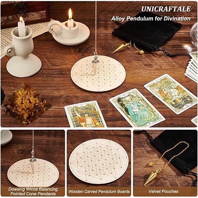 Unicraftale 2 Sets Alloy Pendulum for Divination FIND-UN0001-39-1