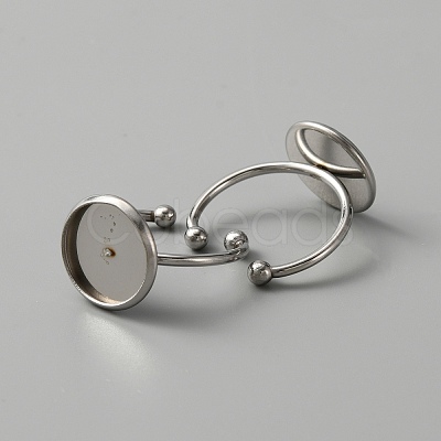 304 Stainless Steel Open Cuff Rings Components STAS-WH0029-93B-1