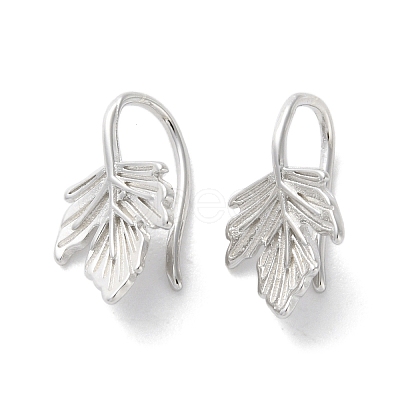 999 Fine Silver Leaf Cuff Earrings EJEW-P296-08P-1