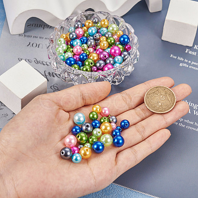 Pandahall 540Pcs 27 Style Spray Painted ABS Plastic Imitation Pearl Beads OACR-TA0001-18-1