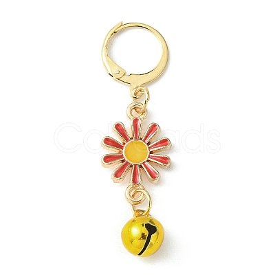 Daisy Alloy Enamel Pendants Decoraiton HJEW-JM01047-1