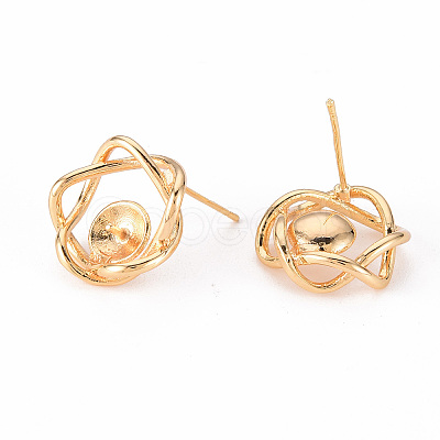 Brass Stud Earrings Findings KK-T062-125G-NF-1