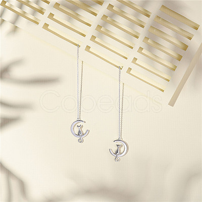 SHEGRACE Rhodium Plated 925 Sterling Silver Dangle Stud Earrings JE890A-1