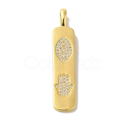 Brass Micro Pave Cubic Zirconia Pendants KK-Z042-15G-02-1