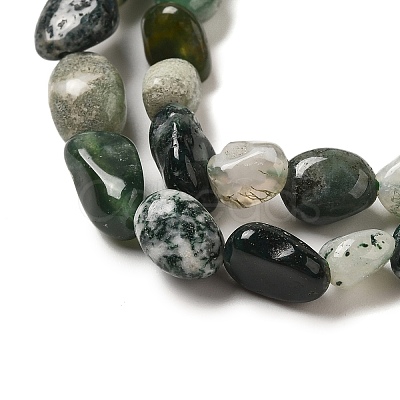 Natural Moss Agate Beads Strands G-L608-A03-01-1