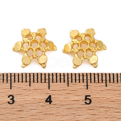 Rack Plating Brass Bead Caps KK-Z070-33G-1