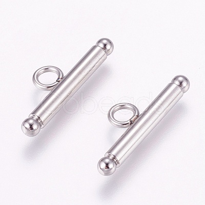 Tarnish Resistant 304 Stainless Steel Toggle Clasps STAS-E144-073P-1