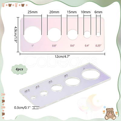 Acrylic Measuring Tool for Doll Craft Eyes TOOL-WH0155-110A-01-1