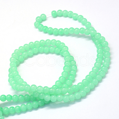 Baking Painted Imitation Jade Glass Round Bead Strands X-DGLA-Q021-10mm-22-1