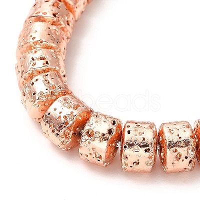 Electroplated Natural Lava Rock Beads Strands G-G984-12RG-1