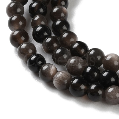 Natural Silver Obsidian Beads Strands G-S150-20A-4mm-1