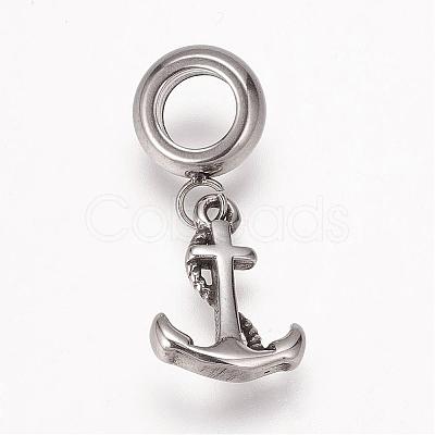 304 Stainless Steel European Dangle Charms OPDL-K001-29AS-1