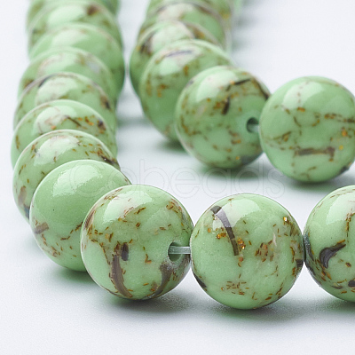 Assembled Synthetic Turquoise and Shell Beads Strands G-S212-8mm-07-1