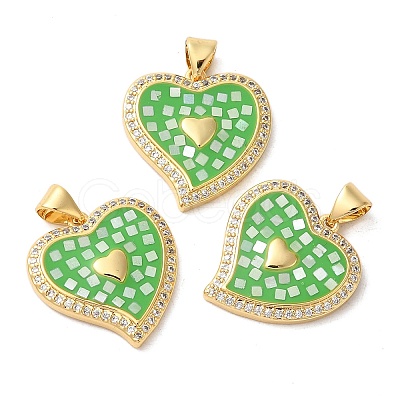 Brass Micro Pave Cubic Zirconia Pendants KK-K385-58G-1