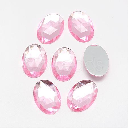 Acrylic Rhinestone Flat Back Cabochons GACR-Q011-13x18-06-1