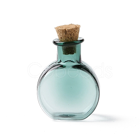 Flat Round Miniature Glass Bottles GLAA-H019-05H-1