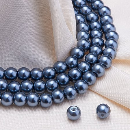 Eco-Friendly Dyed Glass Pearl Round Beads HY-BC0001-6mm-RB077-1