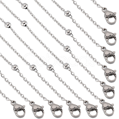 SUNNYCLUE 12Pcs 304 Stainless Steel Satellite Chain Necklaces Set NJEW-SC0001-14A-1