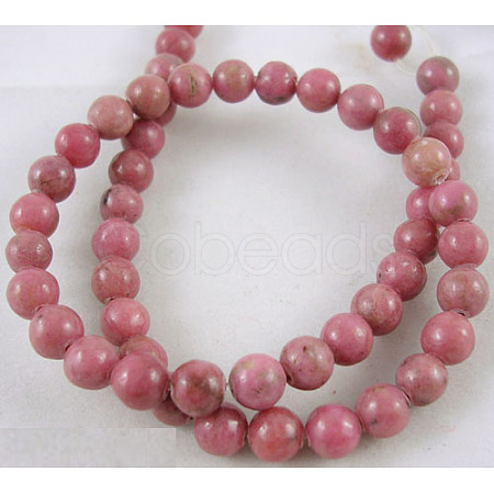 Round Gemstone Rhodonite Beads Strand X-GSR018-1