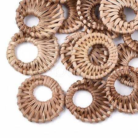Handmade Reed Cane/Rattan Woven Linking Rings X-WOVE-Q075-01-1