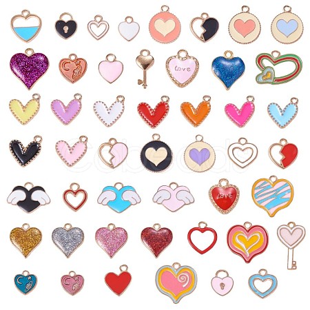 50Pcs Alloy Enamel Pendants JX188A-1