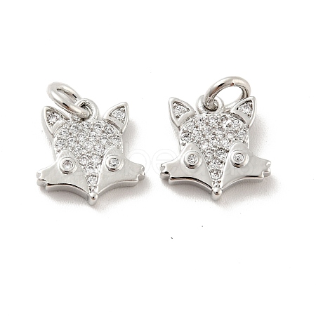 Fox Brass Micro Pave Clear Cubic Zirconia Charms KK-G425-10P-1