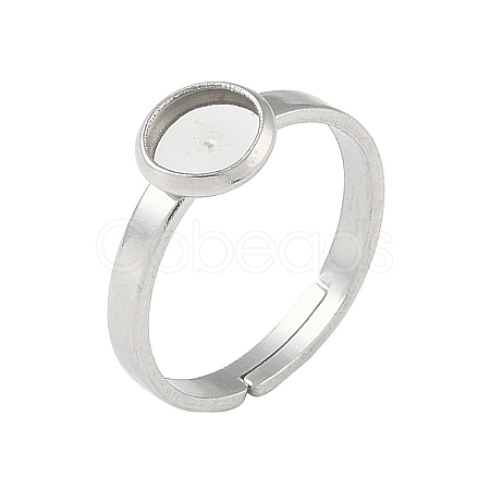 Non-Tarnish 304 Stainless Steel Adjustable Ring Components STAS-Z064-07P-01-1