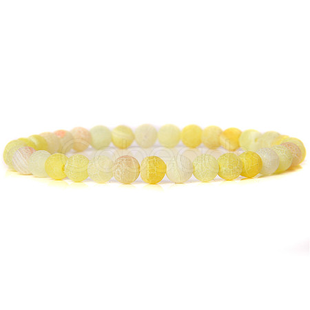 Natural Yellow Agate Round Beaded Stretch Bracelet SF8562-26-1-1