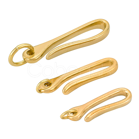   3 Pcs 3 Style Brass Keychain Clasp Findings KK-PH0002-66-1