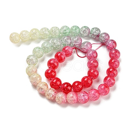 Spray Painted Crackle Glass Beads Strands DGLA-C002-10mm-06-1