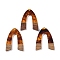 Resin & Wood Pendants, Arch Charms, Saddle Brown, 37.5x28.5x3.5mm, Hole: 2mm