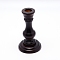 Pine Wood Candlestick Holder, Coconut Brown, 7.5x13.2cm, Inner Diameter: 2.2cm