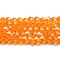 Transparent Electroplate Glass Beads Strands, Pearl Luster Plated, Faceted, Bicone, Orange, 3.5~3.8x3mm, Hole: 0.8mm, about 113~115pcs/strand, 14.17~14.37 inch(36~36.5cm)