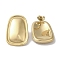 304 Stainless Steel Stud Earrings for Women, Trapezoid, Real 18K Gold Plated, 28.5x19mm