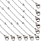 SUNNYCLUE 12Pcs 304 Stainless Steel Satellite Chain Necklaces Set, Stainless Steel Color, 19.69 inch(50cm)