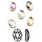 K9 Glass Rhinestone Cabochons, Flat Back & Back Plated, Faceted, Oval, Mixed Color, 8x5.5x2.7mm