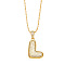 Brass Micro Pave Cubic Zirconia Pendant Necklaces, Golden, Letter L, 16.54 inch(42cm), Pendant: 24~30x13~22mm