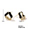 Shiny Fashionable Geometric Triangle Earrings with Diamonds, Black, Golden, 14x5mm