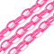 Handmade Opaque Acrylic Cable Chains, Oval, Hot Pink, 13x8x2mm