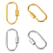 Unicraftale 4Pcs 2 Colors 304 Stainless Steel Screw Carabiner Lock Charms, for Necklaces Making, Oval, Golden & Stainless Steel Color, 26x13x2mm, Screw: 7x4.5mm, 2pcs/color