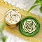 Golden Tone Round Wax Seal Brass Stamp Heads, for Wax Seal Stamp, Mini Plant Series, Flower, 15x15mm, Hole: 7mm