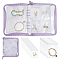 PVC Loose Leaf Jewelry Storage Bag, for Earring Bracelet Display, with Alloy Findings, Rectangle, Plum, 21.1x18.5x2.5cm