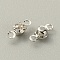 Brass Clear Cubic Zirconia Connector Charms, Diamond Link, Platinum, 7.5x3x2.5mm, Hole: 1mm