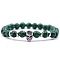 Synthetic Malachite Stretch Bracelets, Skull