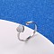 Stylish Adjustable Stainless Steel Heart Cuff Rings for Women, Minimalist Fashion Hand Jewelry, Silver, show in picture