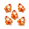 Christmas Theme Handmade Lampwork Beads, with Enamel, Christmas Tree with Snowman Pattern, Dark Orange, 25~26.5x18.5~20x7~7.5mm, Hole: 1.2~1.8mm