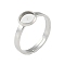 Non-Tarnish 304 Stainless Steel Adjustable Ring Components, Bezel Cup Ring Settings, Round, Stainless Steel Color, Inner Diameter: 17mm, Tray: 6mm